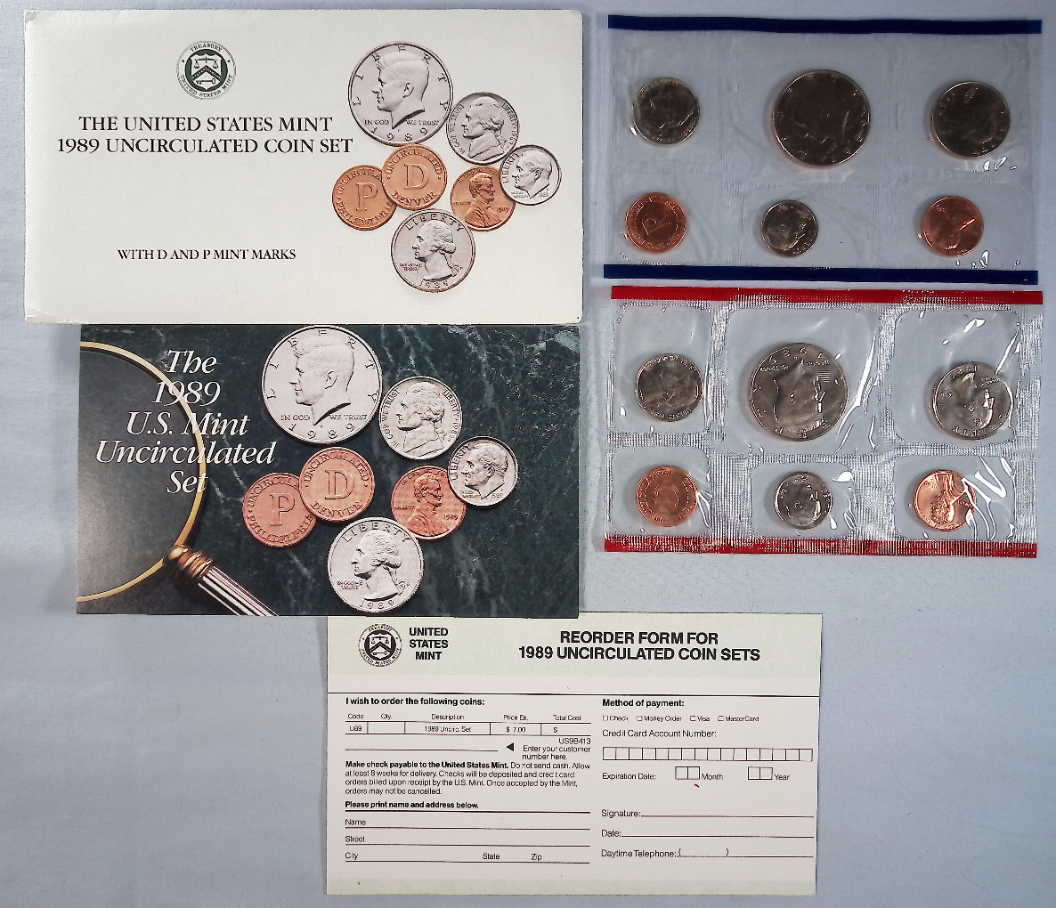 1989 P D United States Mint Uncirculated Set 10-Coins