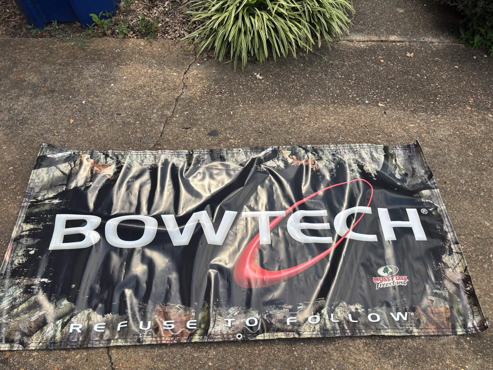 Bowtech Dealer Shop Banner Vinyl Refuse To Follow 35”x73” Man Cave Garage Decor