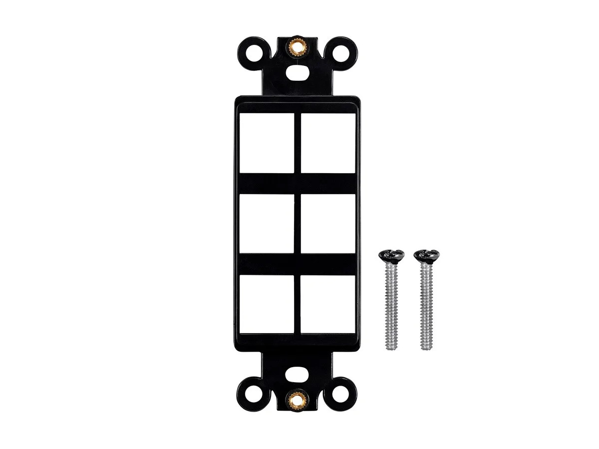 Monoprice Decor Insert for Keystone 6 Hole - Black  for Home Office  Install