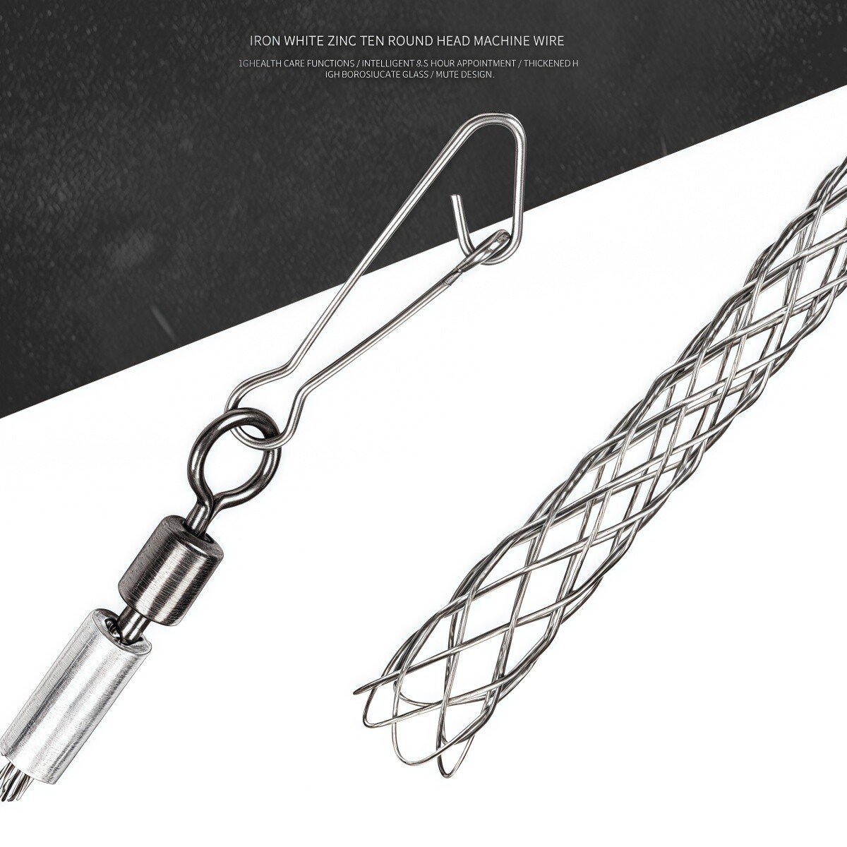 1/2" Galvanized Steel Cable Pulling Grip Wire Mesh Sock Conduit Strain Relief