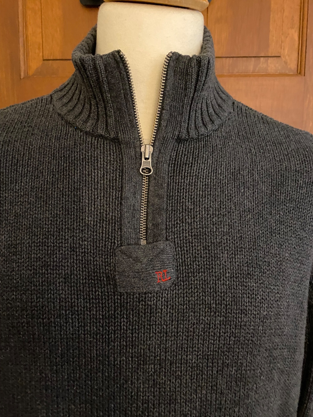 VTG Polo Jeans Company Ribbed Knit Sweater Mens XL Mock Neck Heritage Preppy