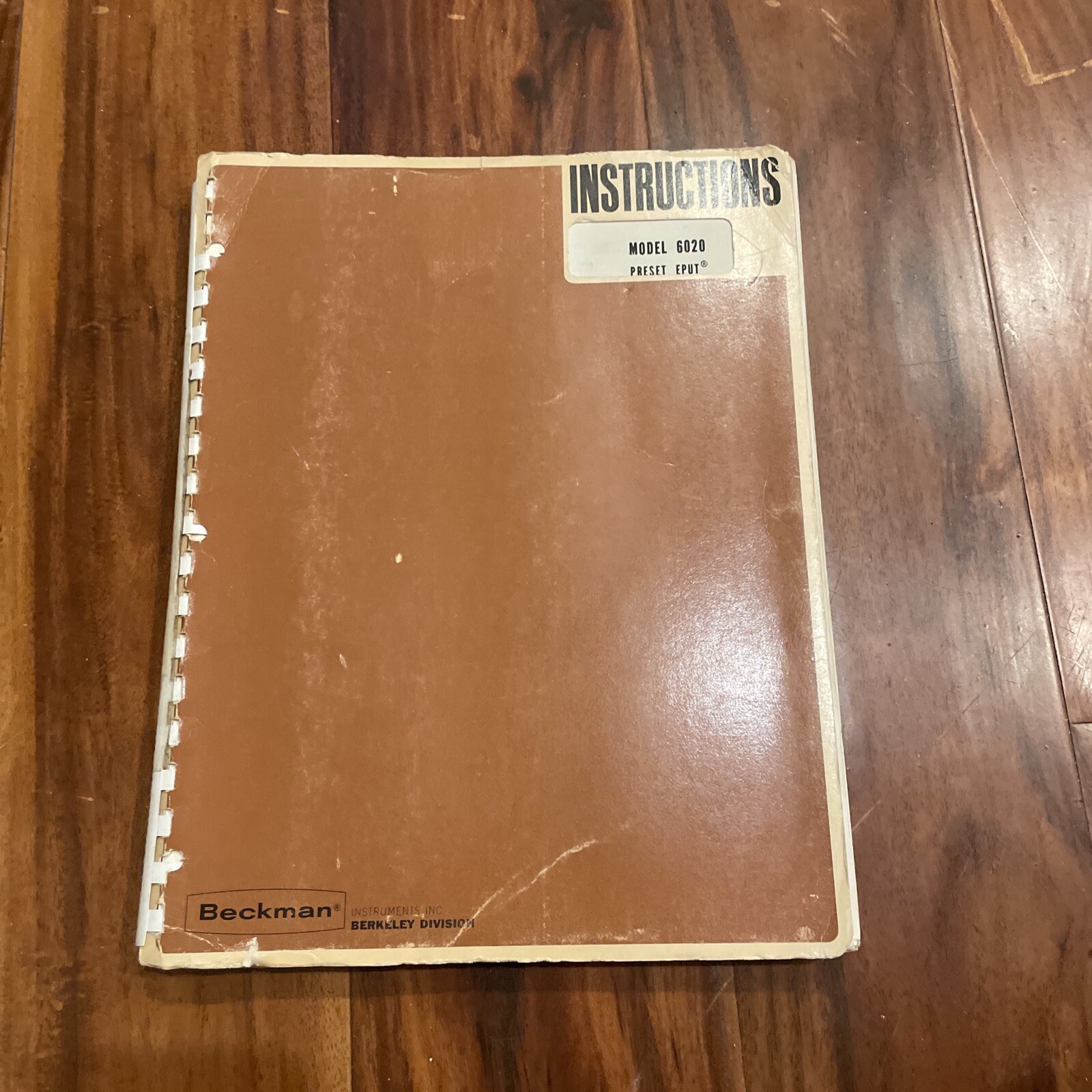 Beckman Model 6020 Preset EPUT Instruction Manual Sep 1965