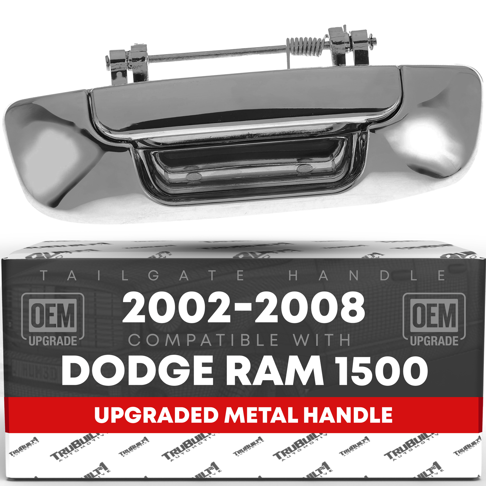 Tailgate Handle for Dodge Ram 1500, 2500, 3500 - Chrome - Chrome Tailgate Handle