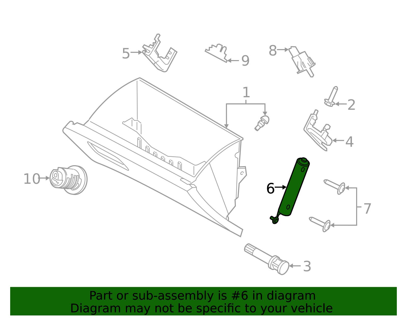 Genuine Ford Glove Box Support KB3Z-2106200-A
