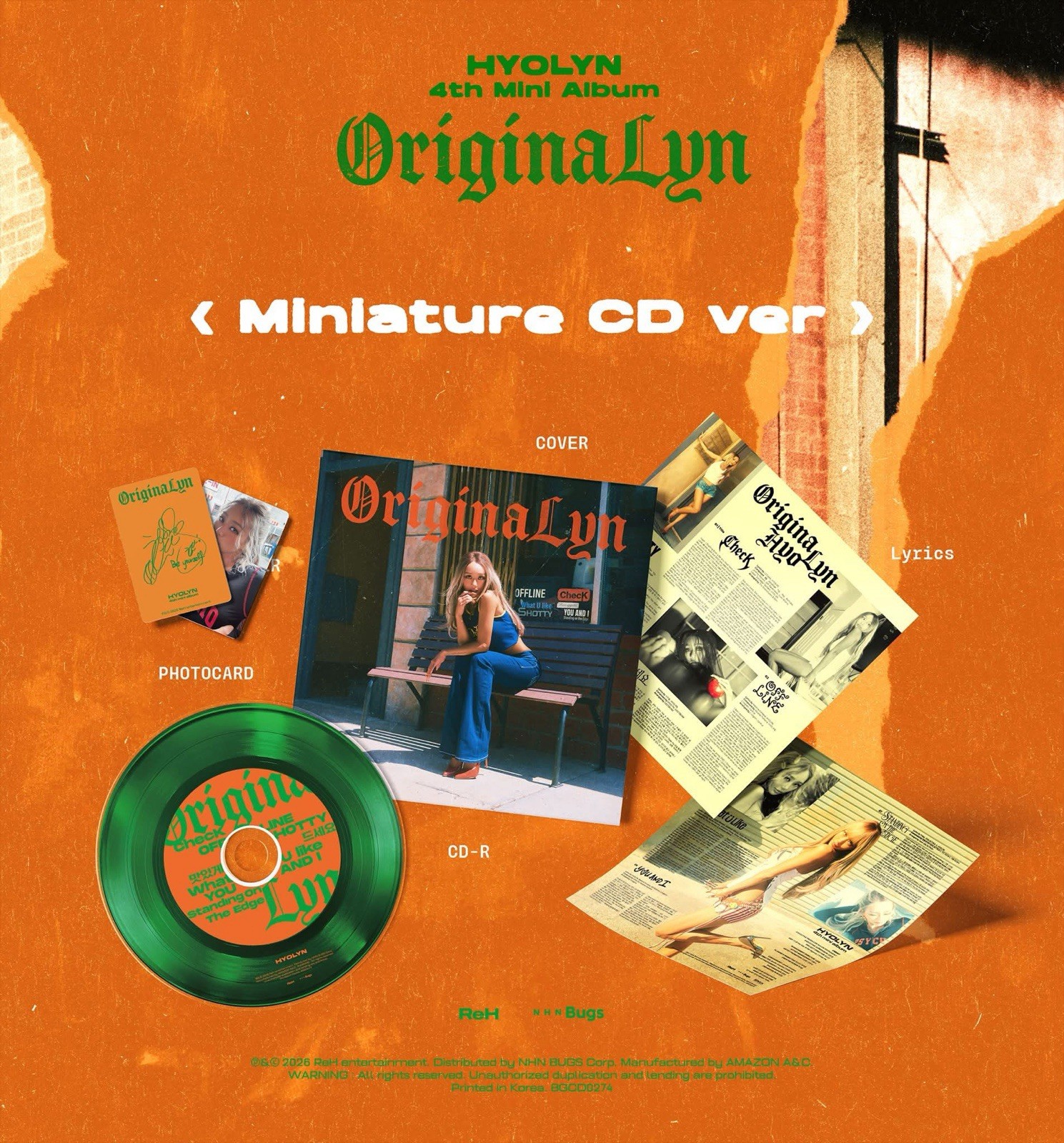 [US Seller GO] HYOLYN 4th mini album [OriginaLyn]  (CD Ver.) Weverse Excl SISTAR