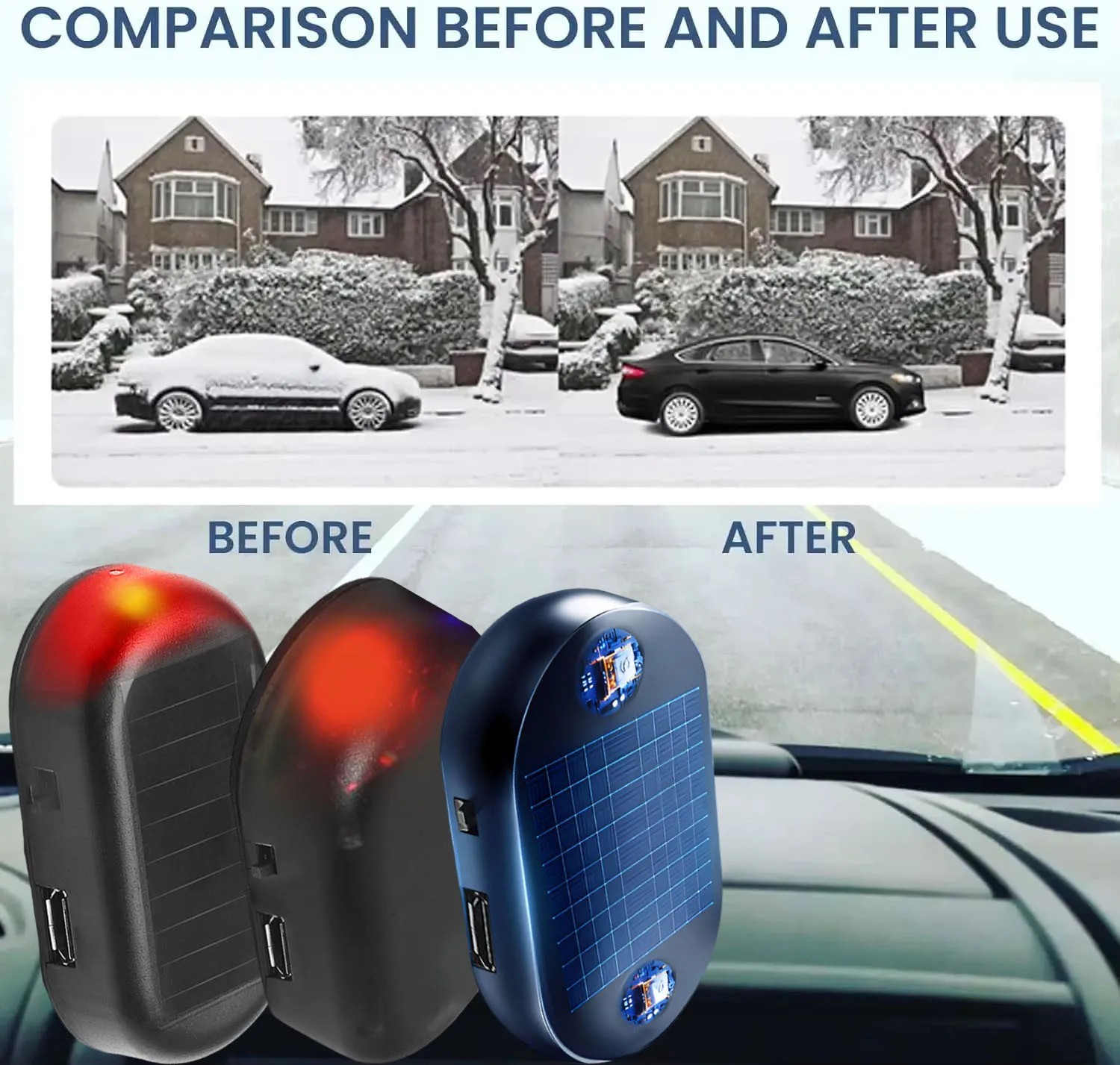 Car Windshield Defroster Device Winter Anti-Freeze Heater Ice Melt Tool