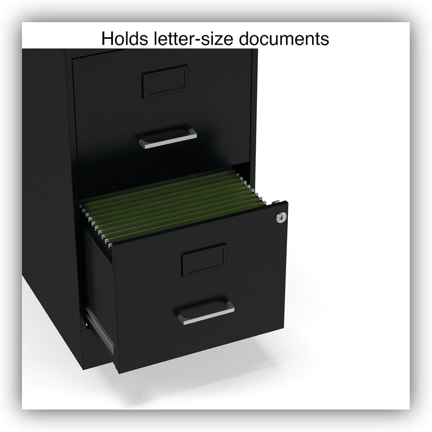 Soho Vertical File Cabinet 2 Drawers File/File Letter Black 14" X 18" X 24.1