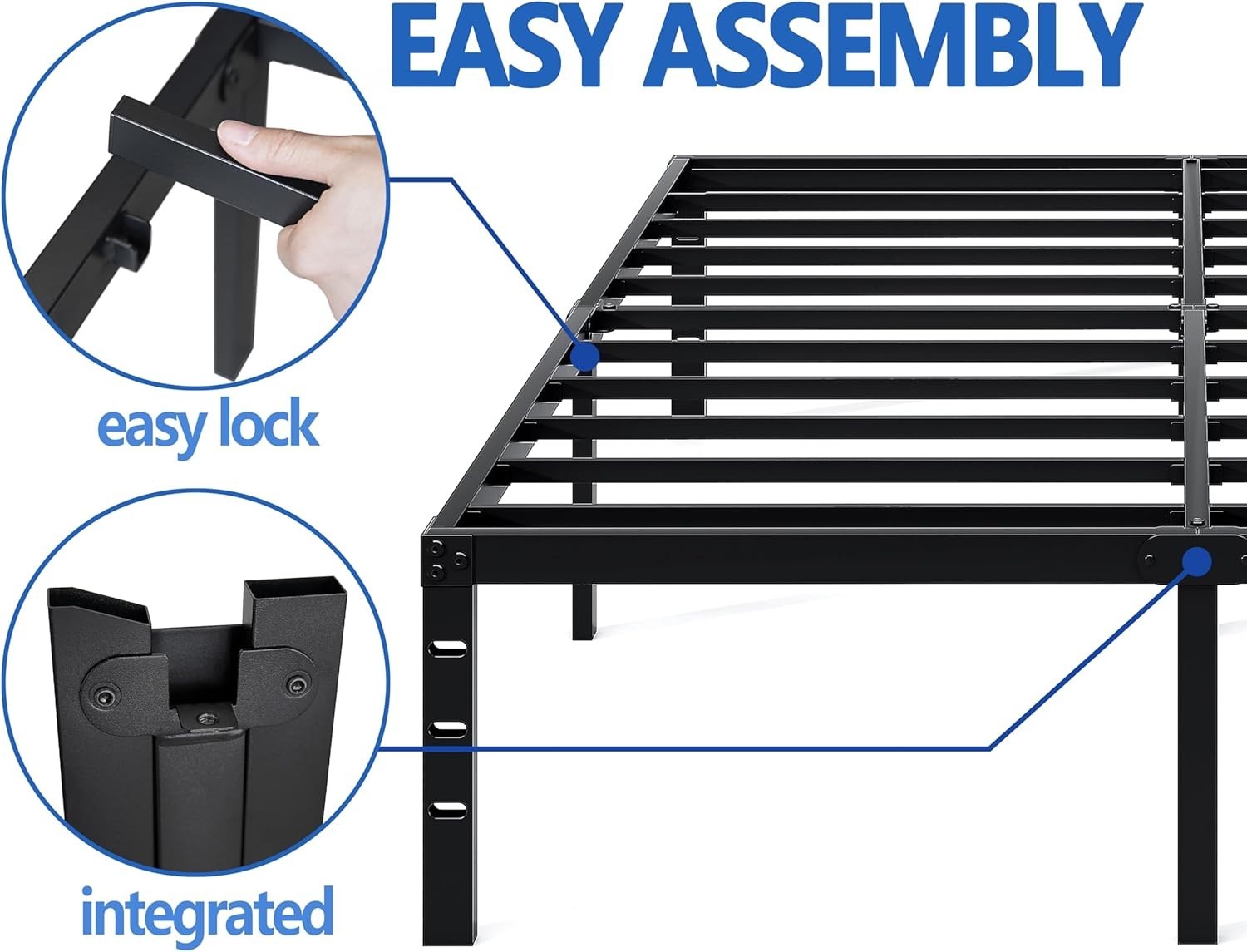 High Underbed Space No Box Spring Required