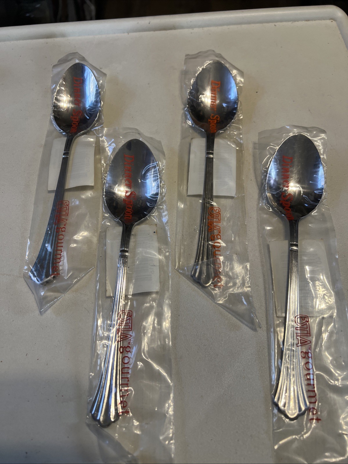 New Set of 4 Estia DORIAN 8” Dinner Spoons Stainless Steel Indonesia Flatware