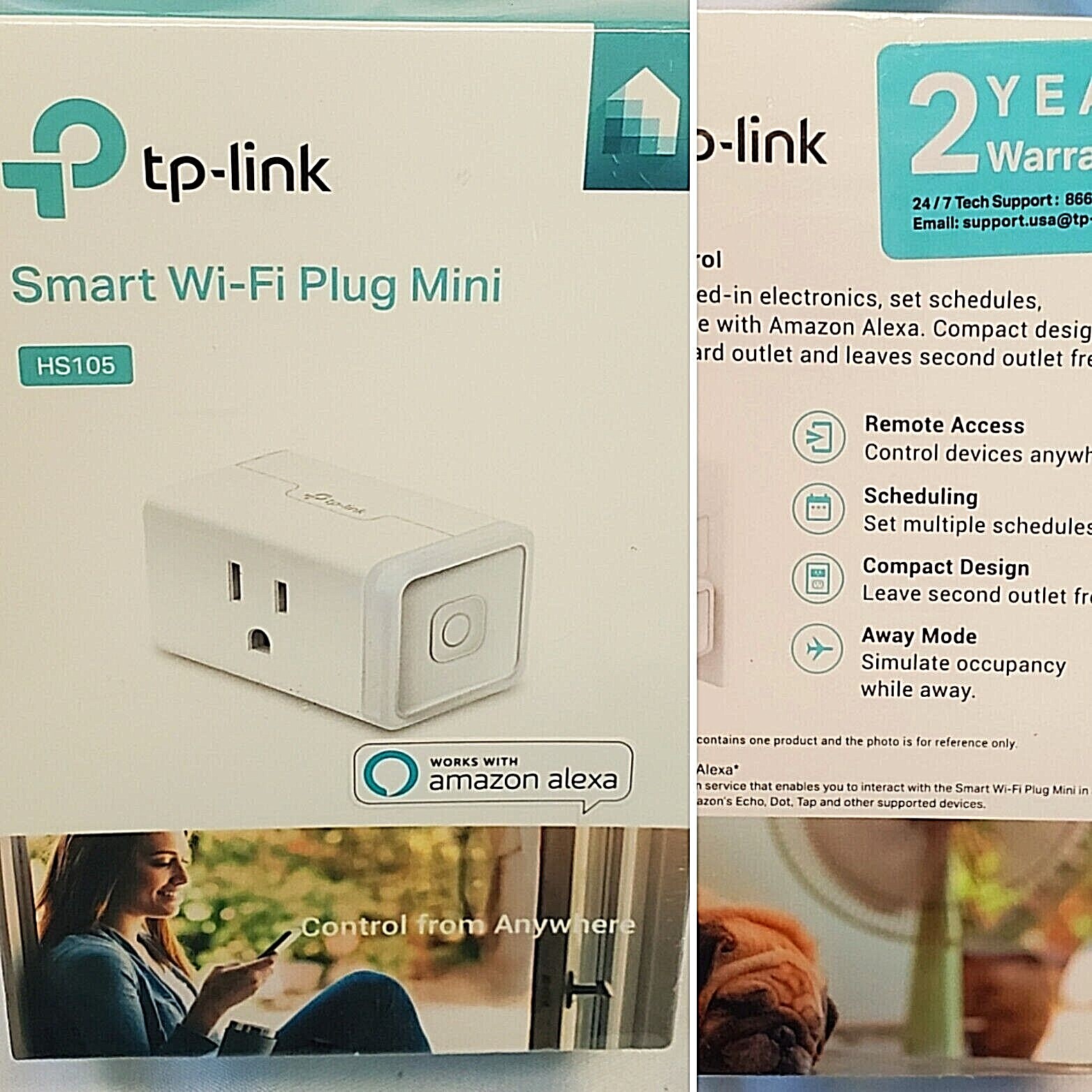 TP-LINK MINI WIFI SMART PLUG WI-FI WORKS WITH ALEXA OCCUPIES ONE SOCKET SEALED