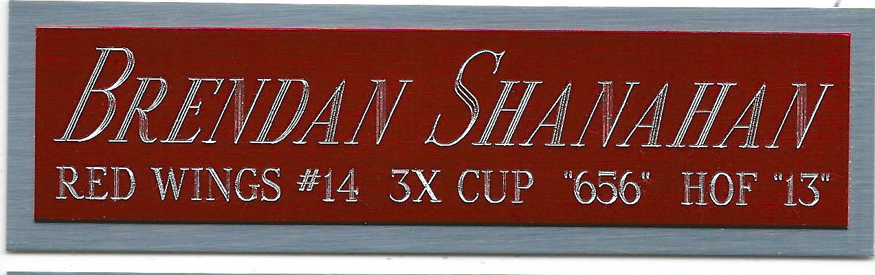 BRENDAN SHANAHAN RED WINGS NAMEPLATE AUTOGRAPHED Signed STICK PUCK JERSEY PHOTO