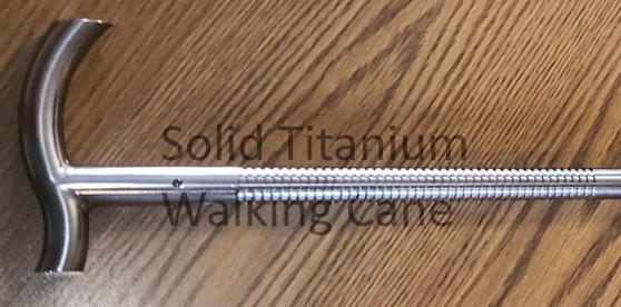 Solid Titanium Walking Cane - Derby Style T-Handle Extraordinary Custom Quality