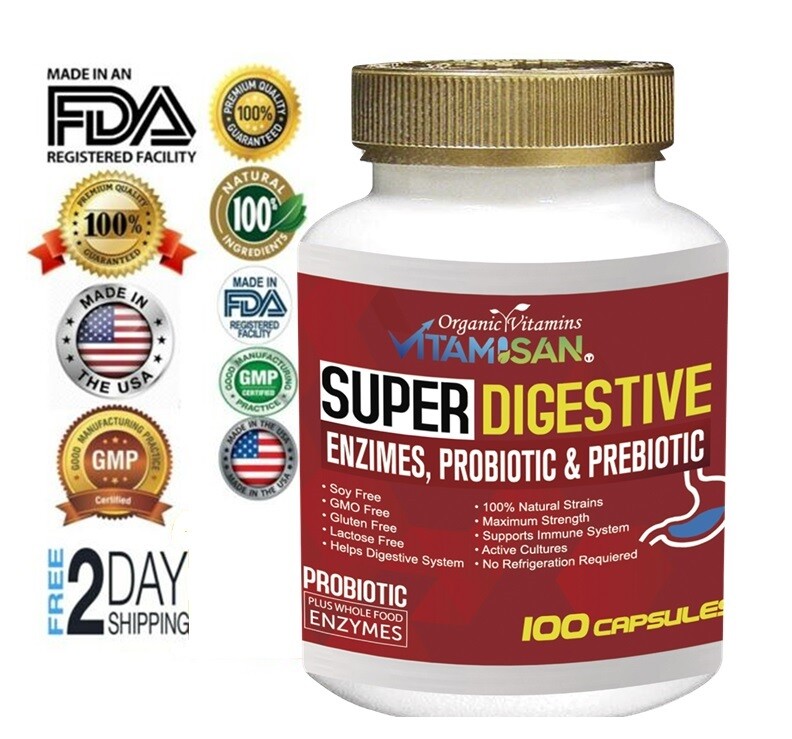 Probiotics 100 Billion CFU Potency Digestive Immune Health 100 Capsules DIGESTIV