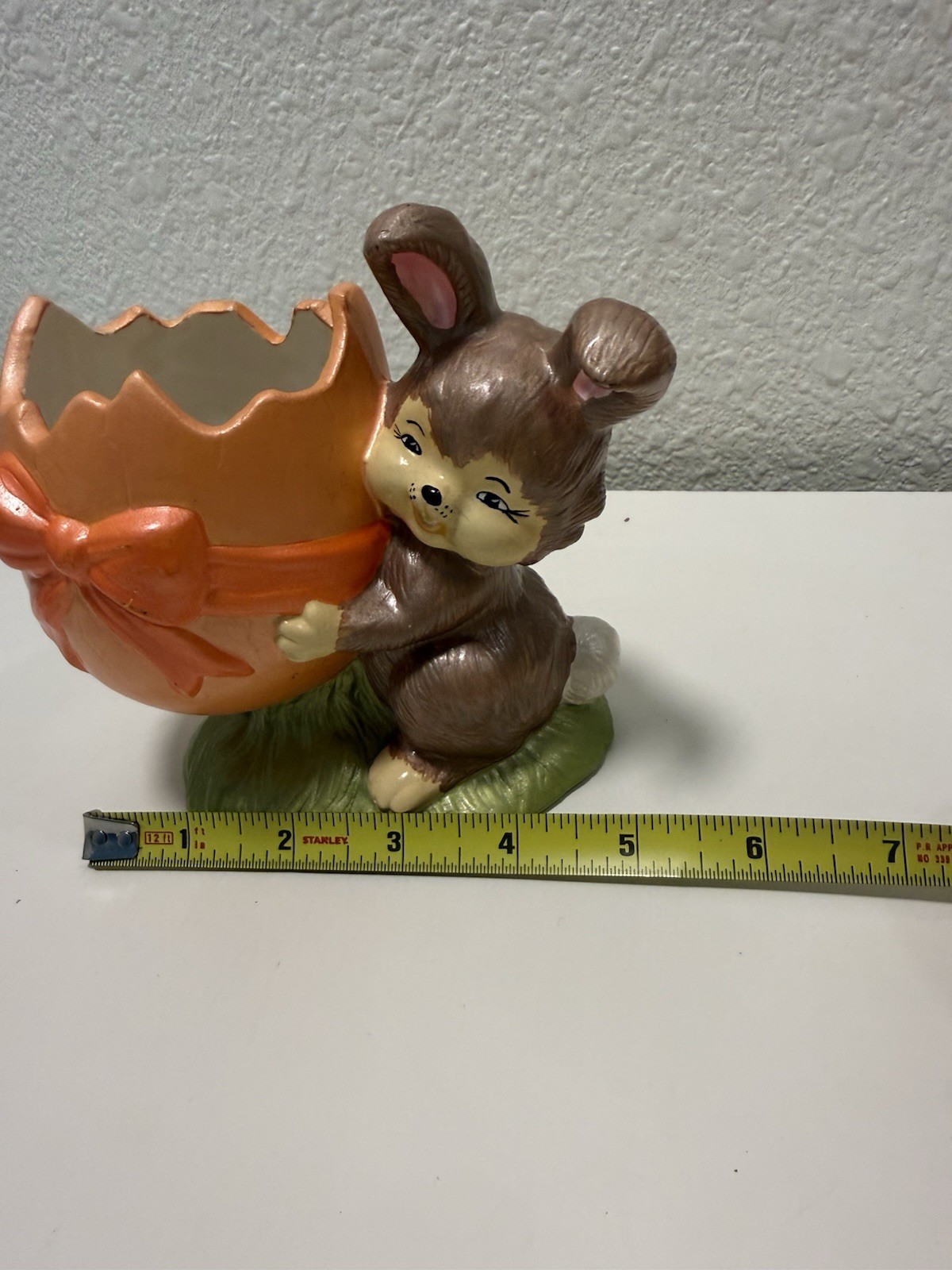 Debbie Miller 1981 Handmade Bunny Vase Vintage Easter Rabbit Planter Decor