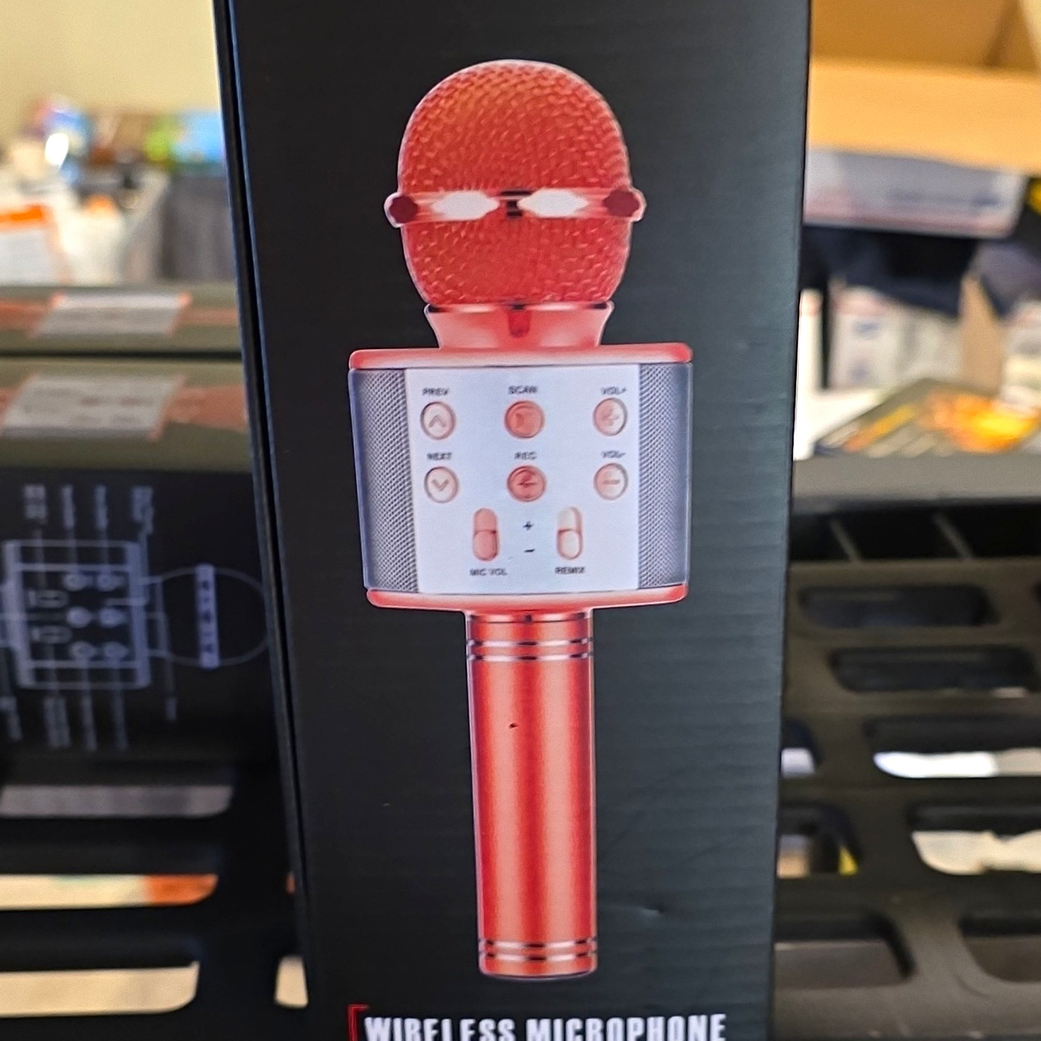 WS858 Wireless Bluetooth Karaoke Microphone, Handheld Stand-Held, Red