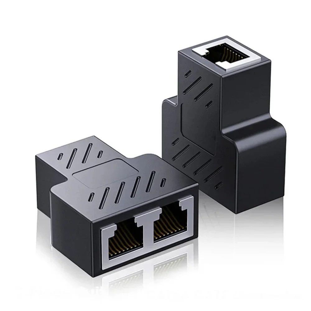 RJ45 Ethernet Splitter 1 to 2 Adapter Network Cable Connector for PC Router