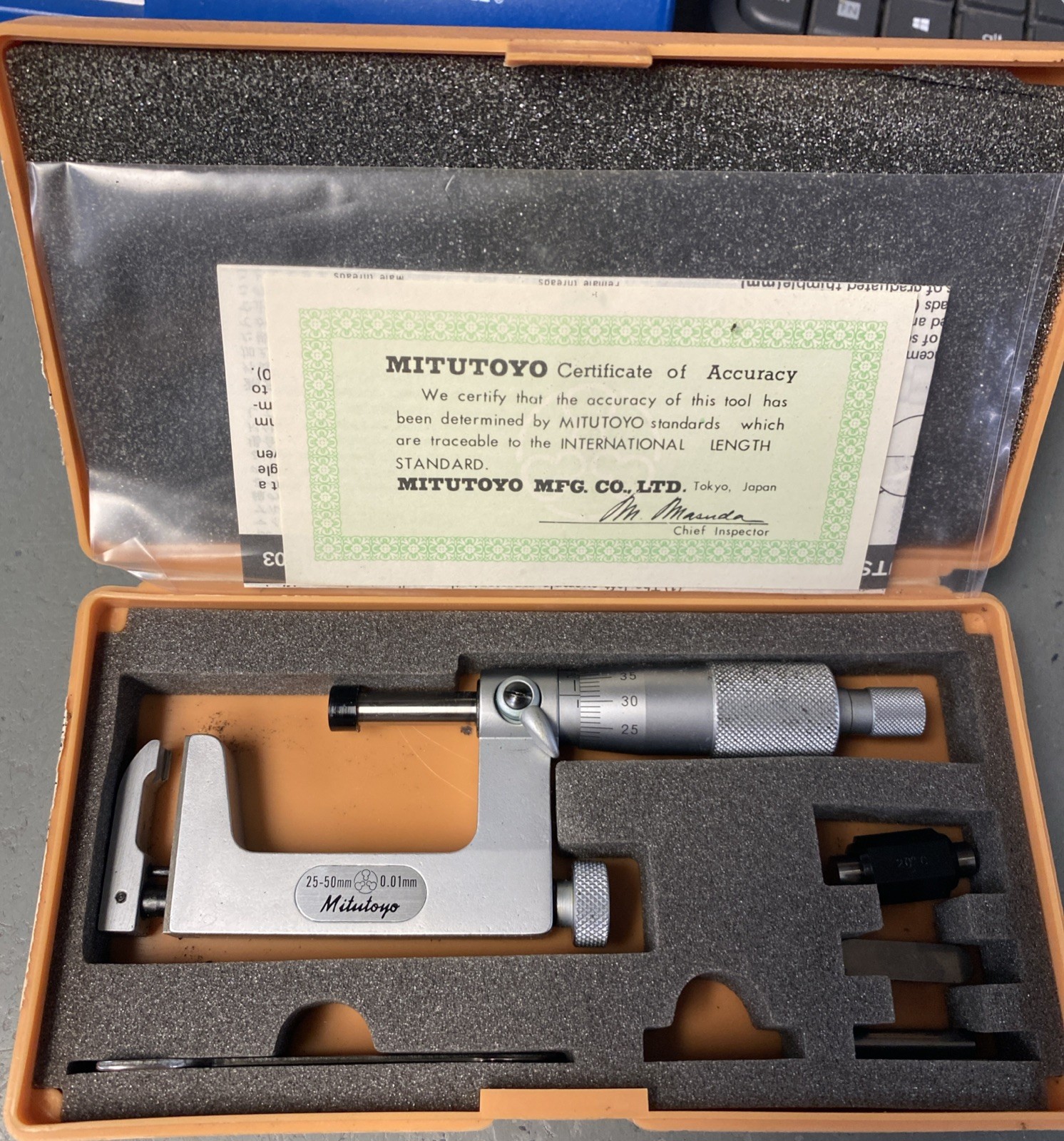Mitutoyo 117-102 25-50mm Interchangeable Anvil Micrometer UniMike Machinist Tool