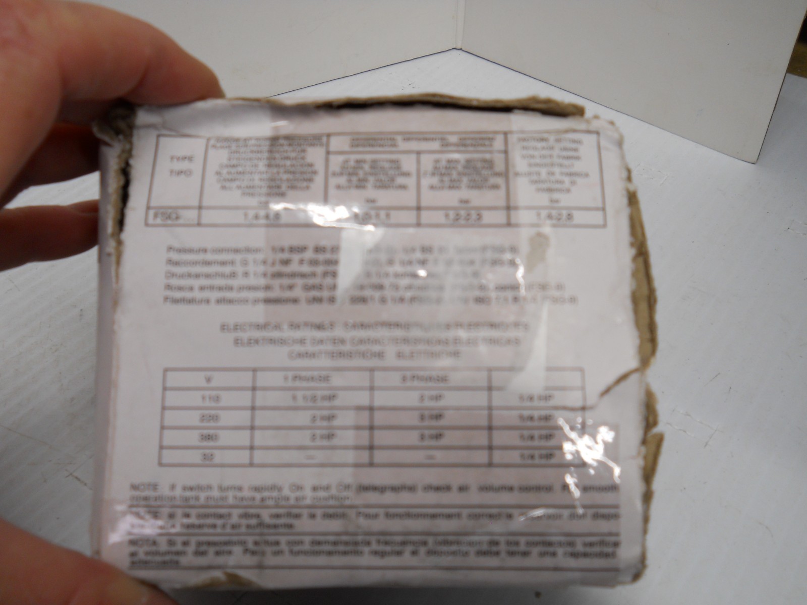 Pressure Switch Class 9013 Type FSG-2