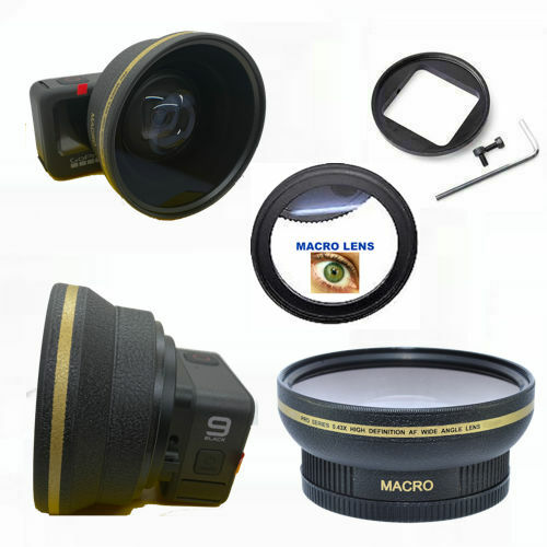 GOPRO HERO9 BLACK WIDE ANGLE FISHEYE LENS + ADAPTER + HD MACRO LENS