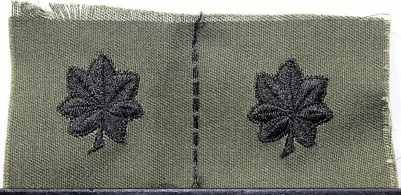 US Army Lieutenant Colonel LT Col OD Green Fatigue Rank Insignia Patch Pair
