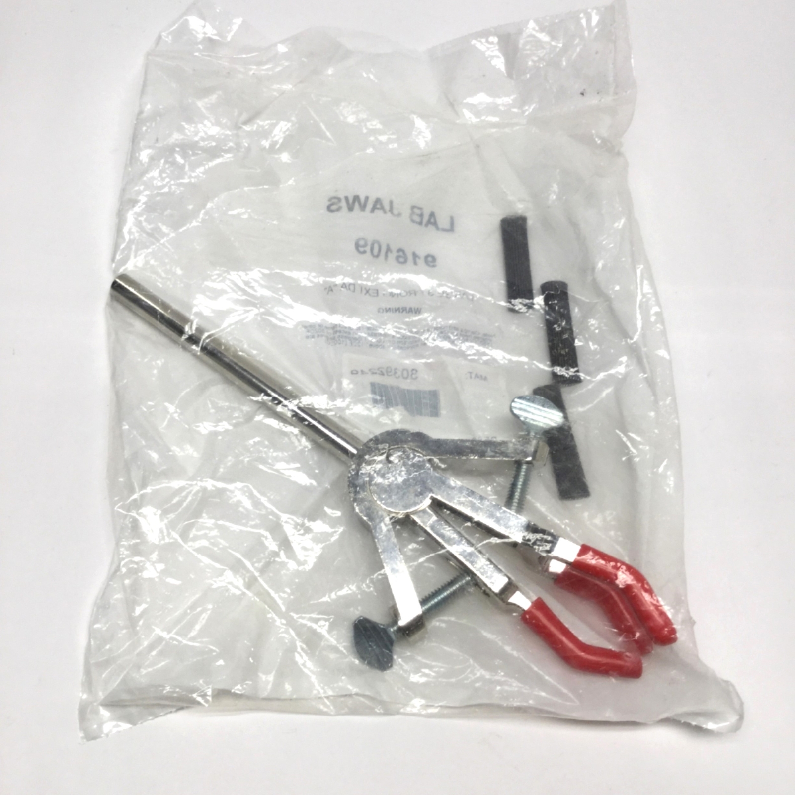 Ace Glass 11064-13 Lab Extension Clamp 3-Prong, Dual Adjustment, Rubber Coated