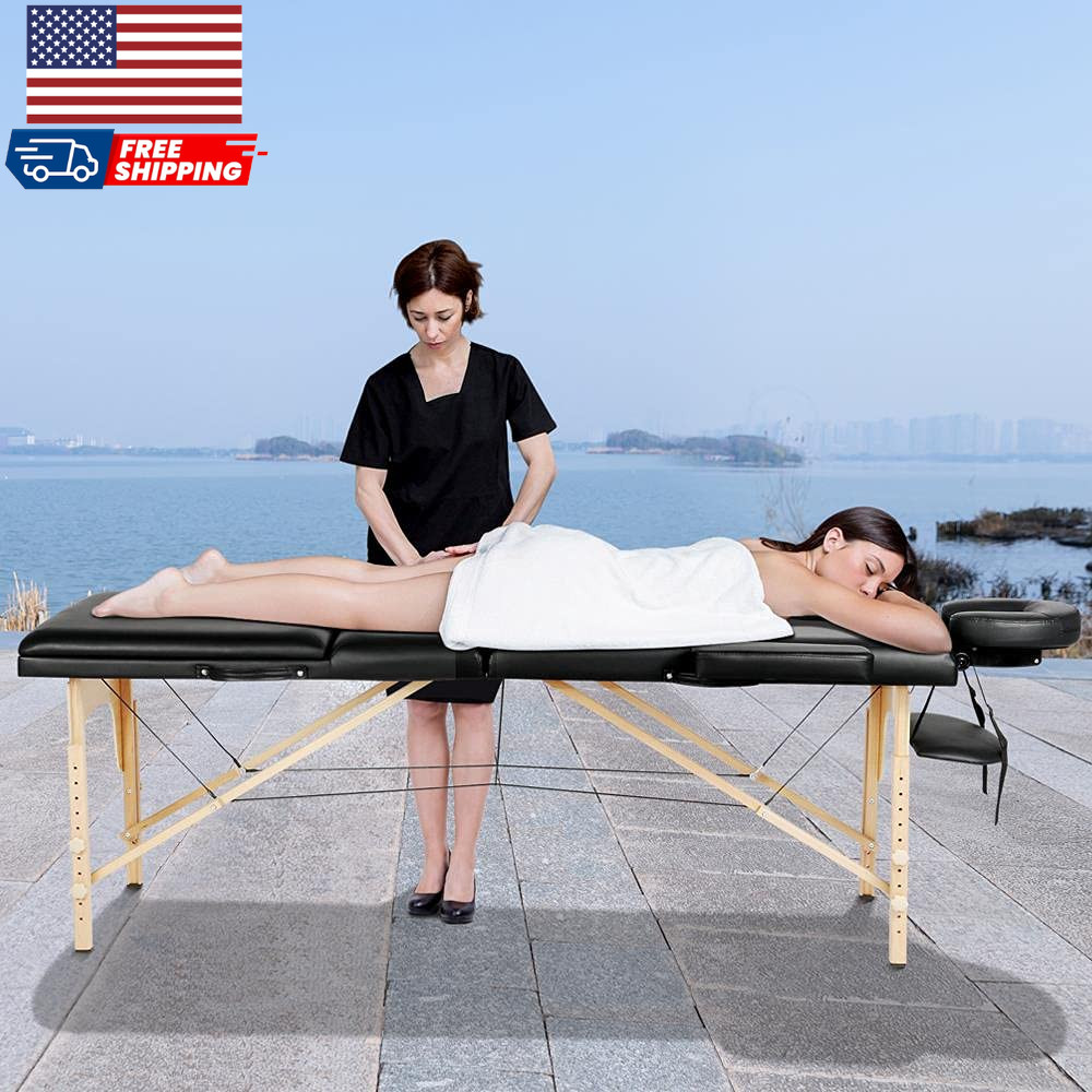 Massage Tables Portable Adjustable Massage Bed Foldable Spa Lash Table 3 Foldin