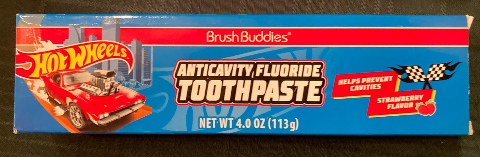 Hot Wheels Toothpaste Brush Buddies Anticavity Strawberry Flavor 4oz New