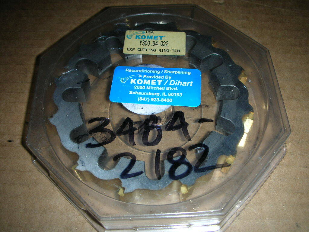 Komet Dihart Y300.64.022 Expansion Cutting Ring TiN 12 Flute, 4.750" OD Recon.