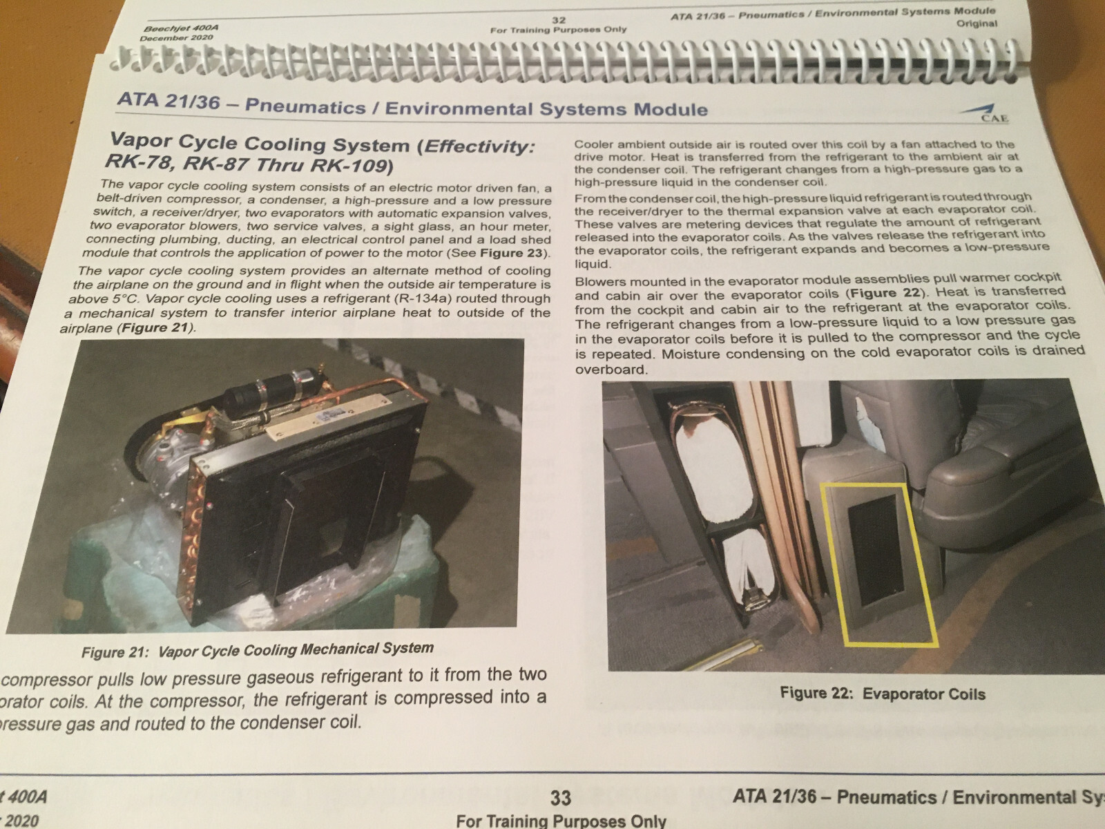 BeechJet 400A Pneumatics & Environmental Systems Booklet Manual