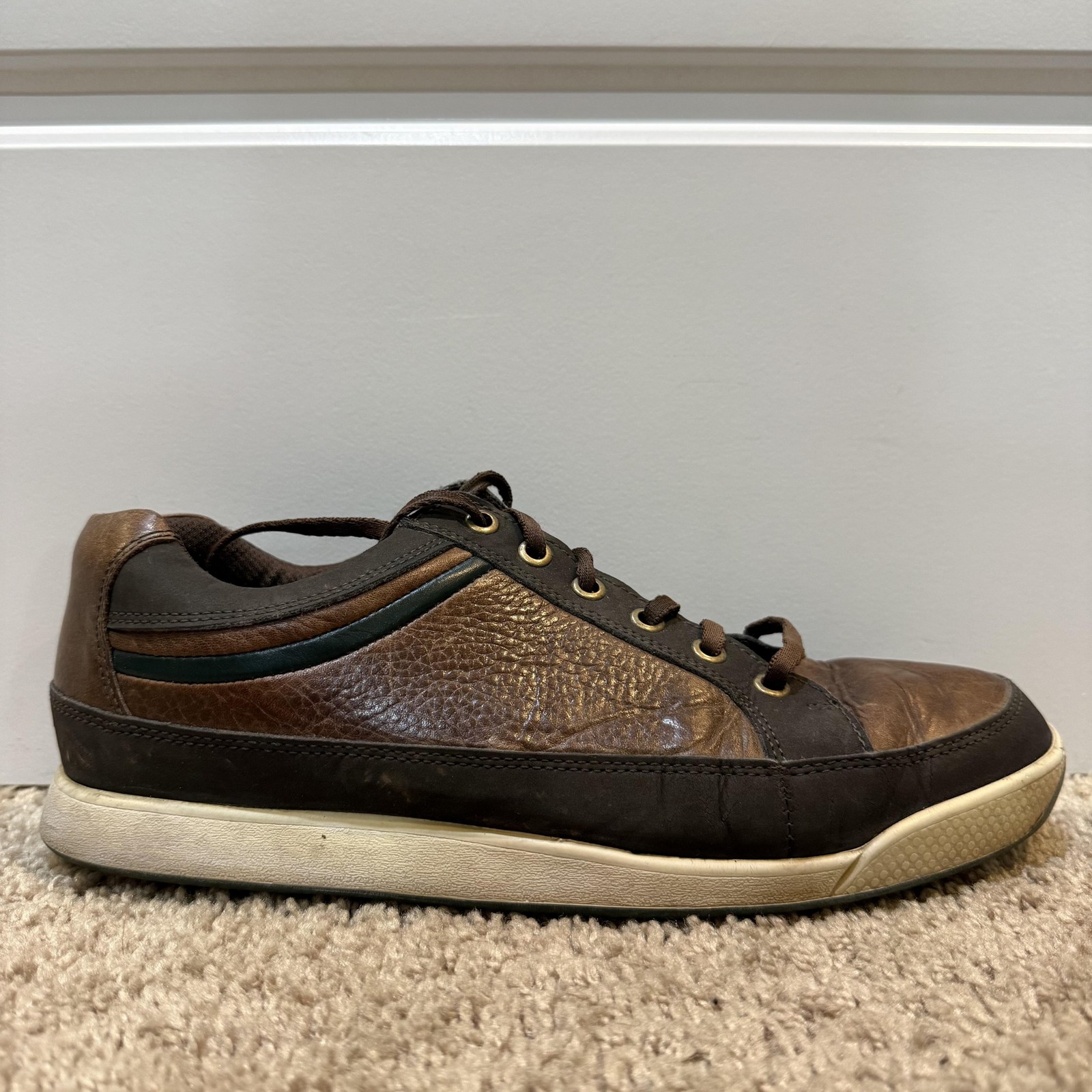 FootJoy Contour Casual Golf Shoes Mens 7.5 M Brown Leather Spikeless 54275 FJ