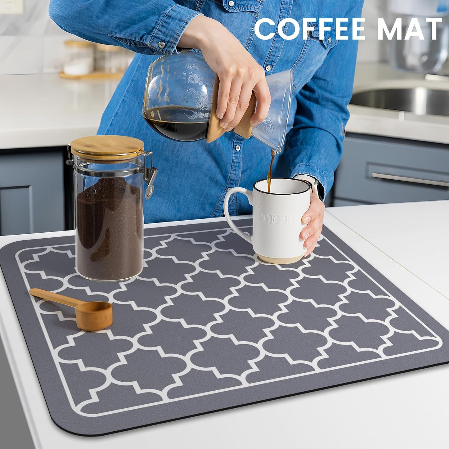 Dish Drying Mat Super Absorbent Drying Mat Large Dish Drying Mats for Kitchen Co