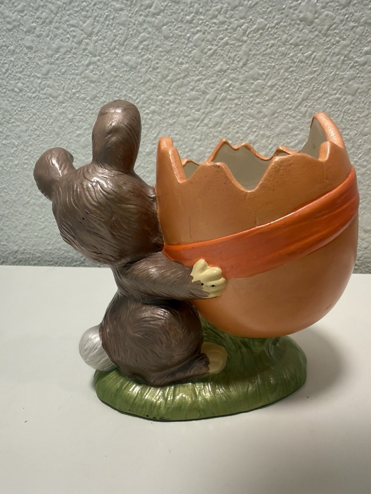 Debbie Miller 1981 Handmade Bunny Vase Vintage Easter Rabbit Planter Decor