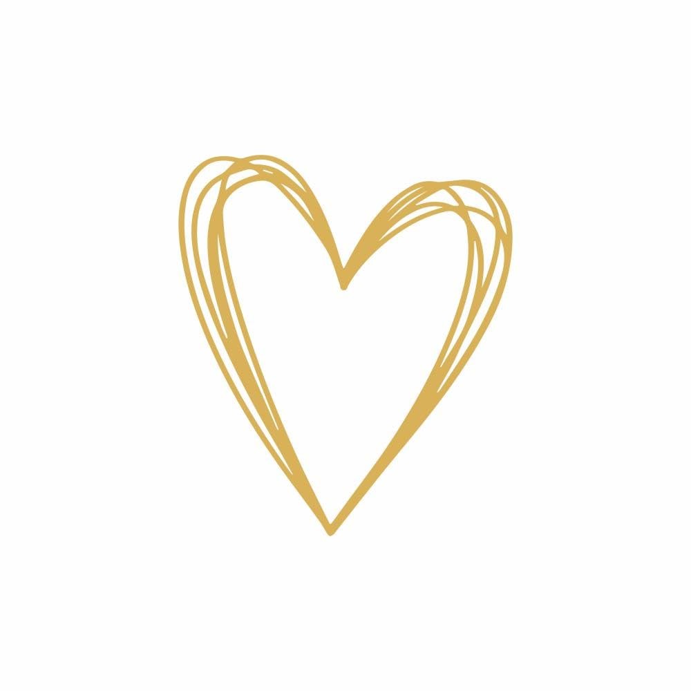 Paperproducts Design Pure Heart 3-Ply Lunch Napkins, 6.5-Inch, Gold, Pack of 20
