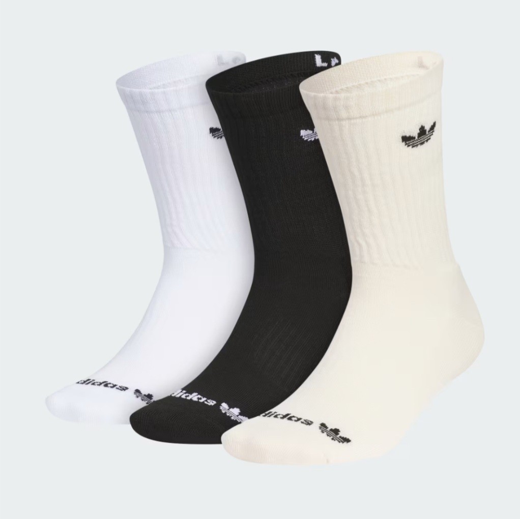 Adidas Originals Trefoil Crew Socks (3-Pack) / IR1069C / Size Large Men's 8 - 12