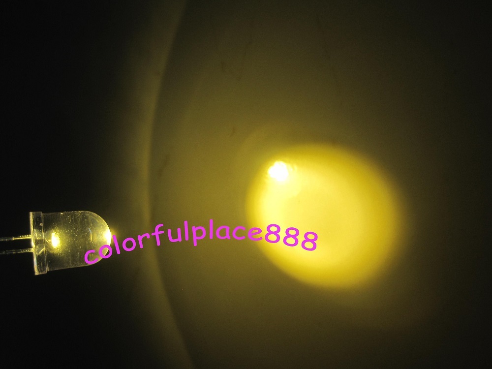 100pcs, 10mm Warm White LED Round Top Water Clear 25,000mcd Leds Light Lamp New