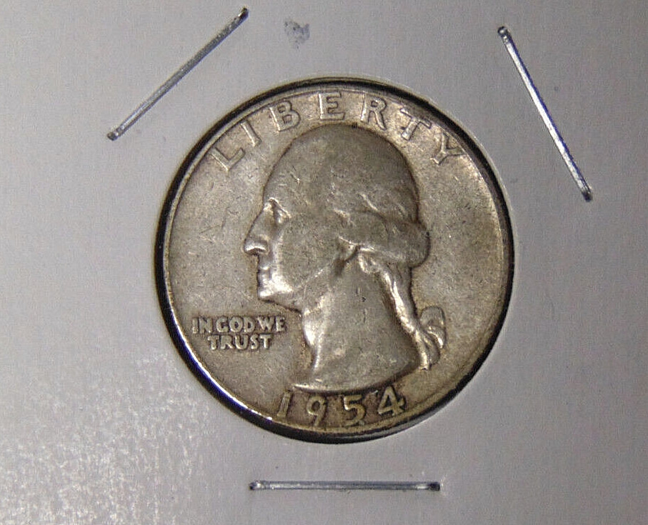 1954-P Washington Silver Quarter Full Rims Circulated Philadelphia Mint (111622)