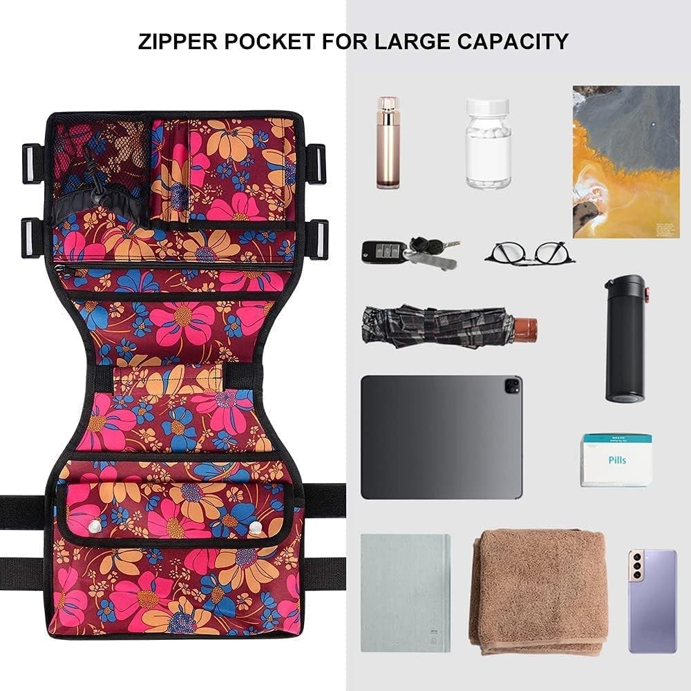 Multifunctional Walker Accessories Bag with 8 Pockets & Cup Holder for Elders