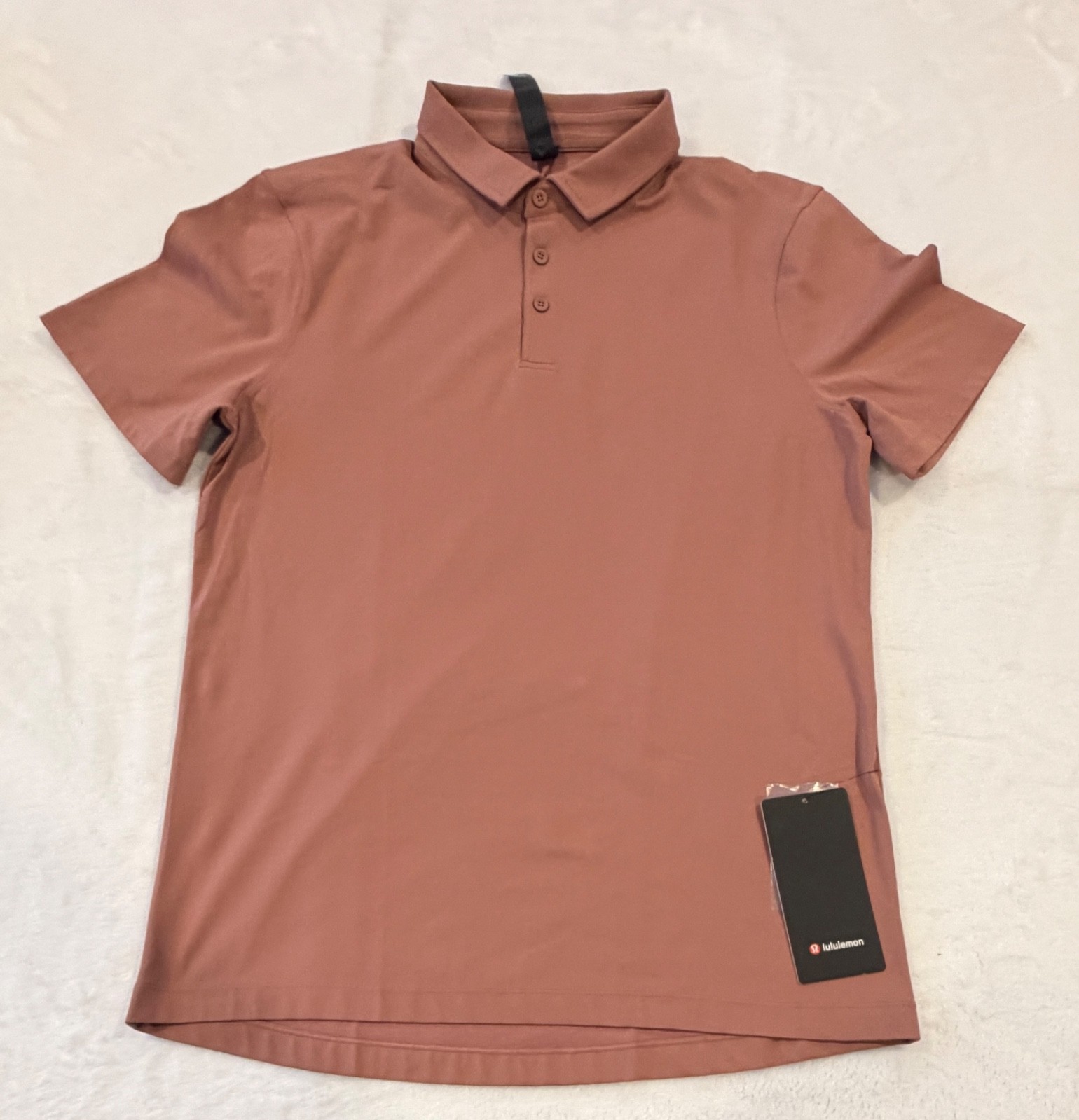 Lululemon Mens ShowZero SlimFit Polo Shirt Sz Small REDC Red Clay