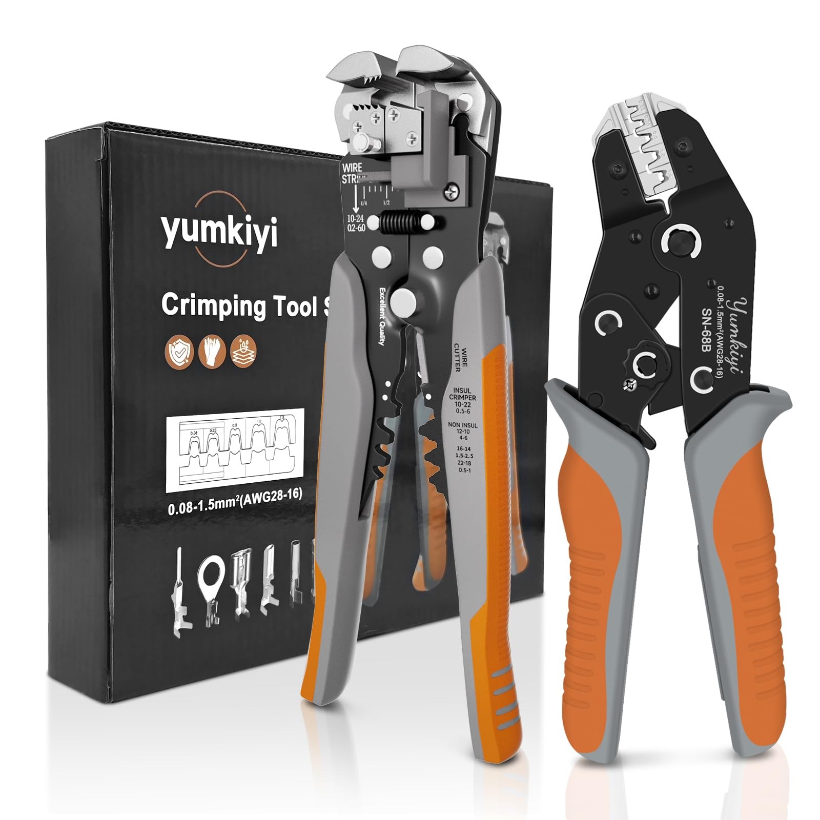 Wire Stripper and Crimping Tool AWG 24-10 28-16 Ratchet Crimper