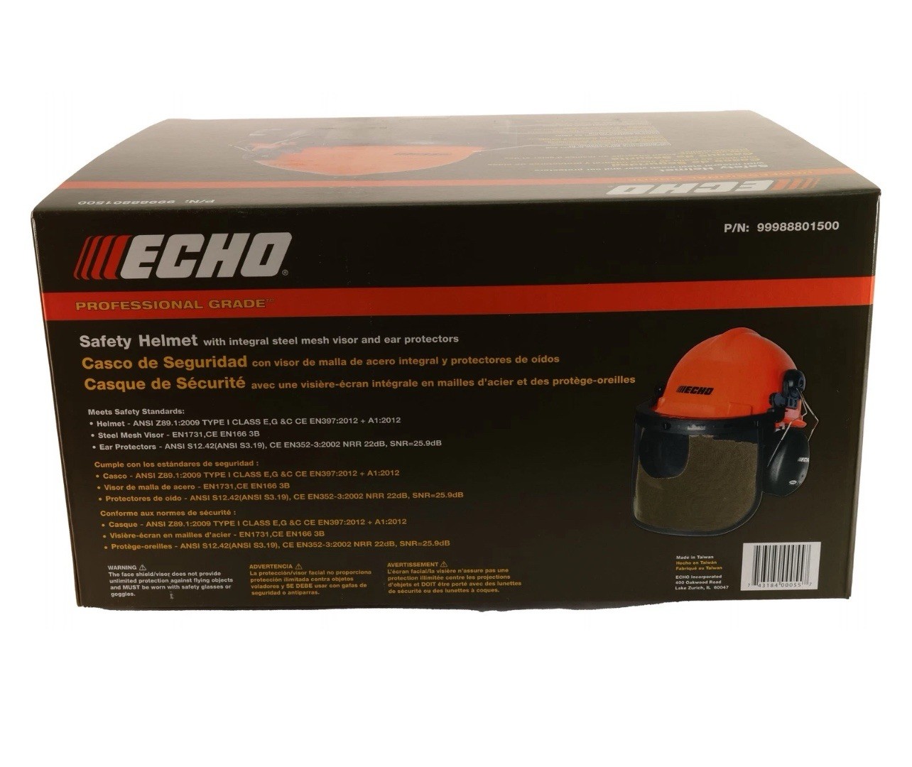 Safety Helmet with Built-In Visor Ear Muffs Kit Hard Hat