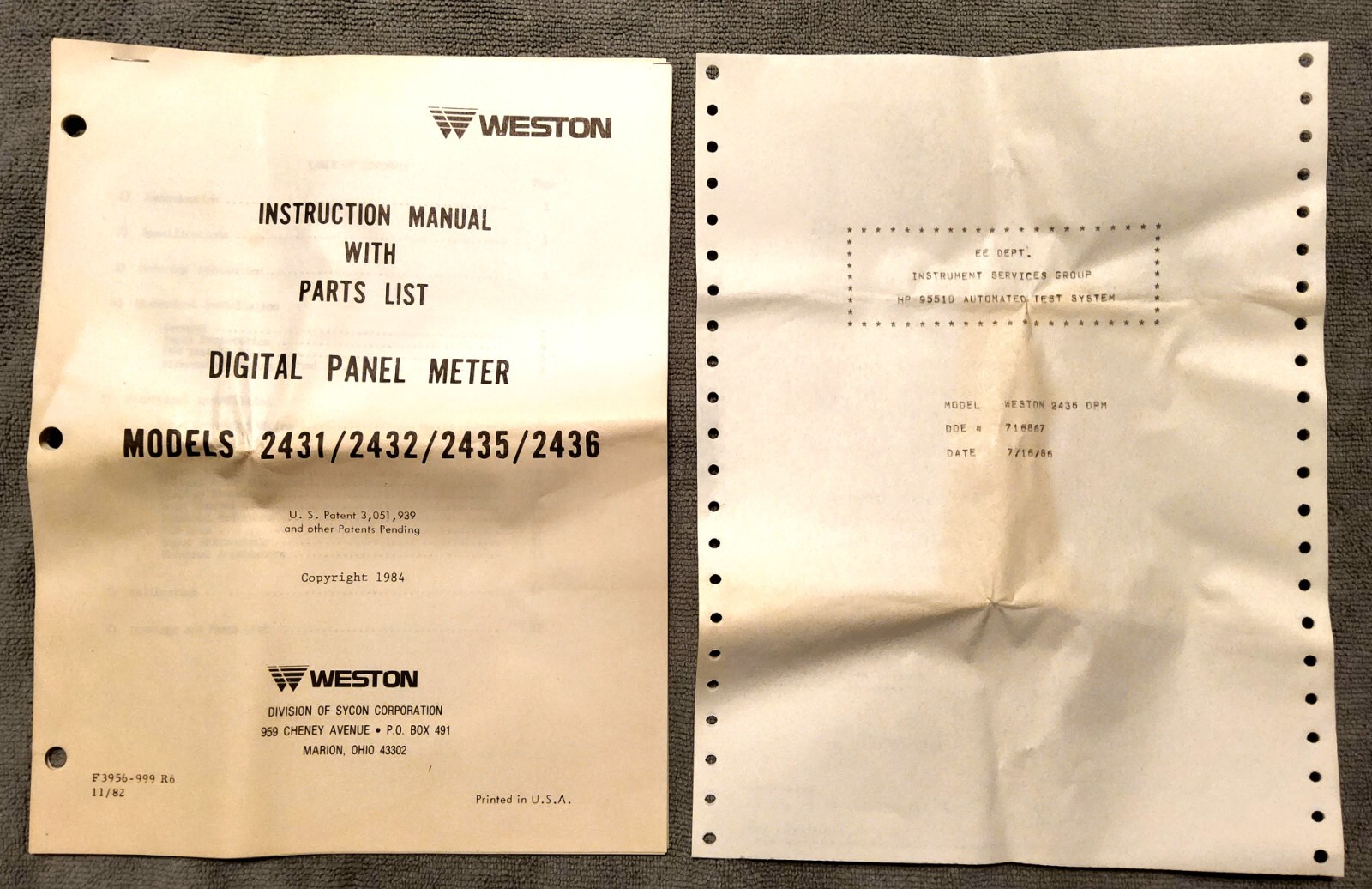 NEW WESTON LED DIGITAL PANEL METER 2436-285247 / 2436285247 METERMASTER