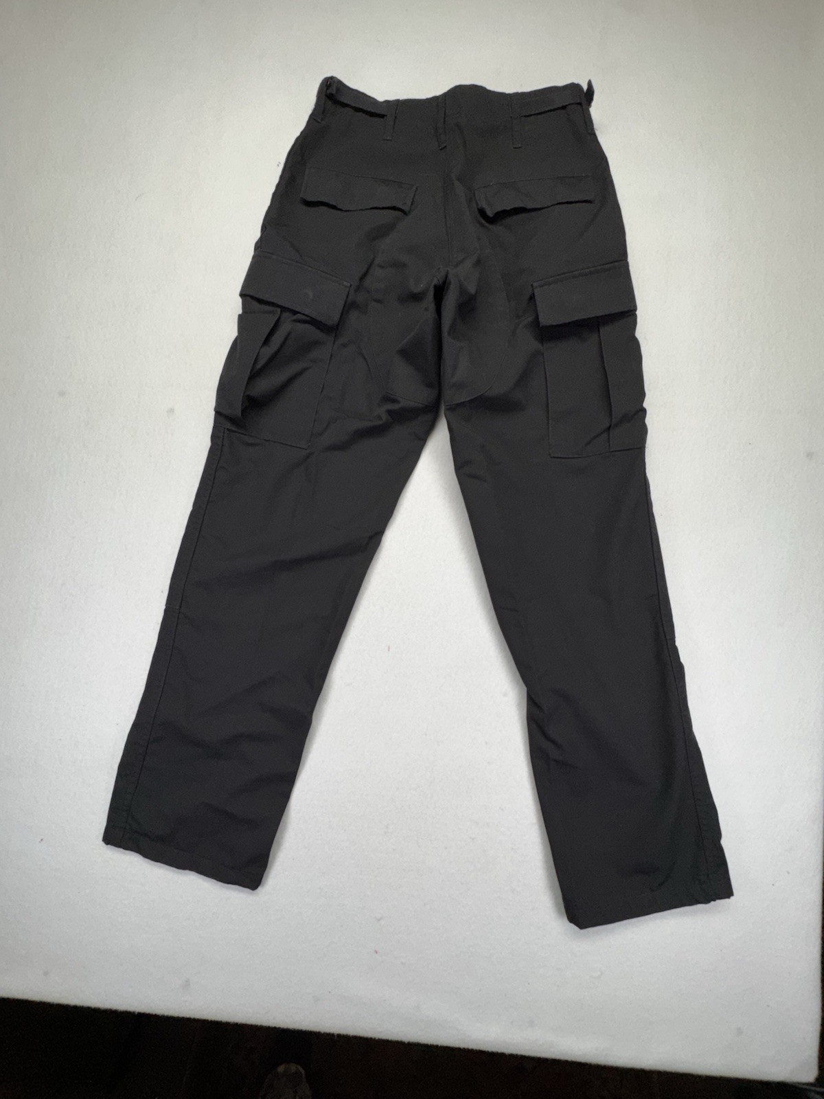 Propper Cargo Pants Black Ripstop Tactical 65%Poly 35%Cotton Button Fly Sm Reg