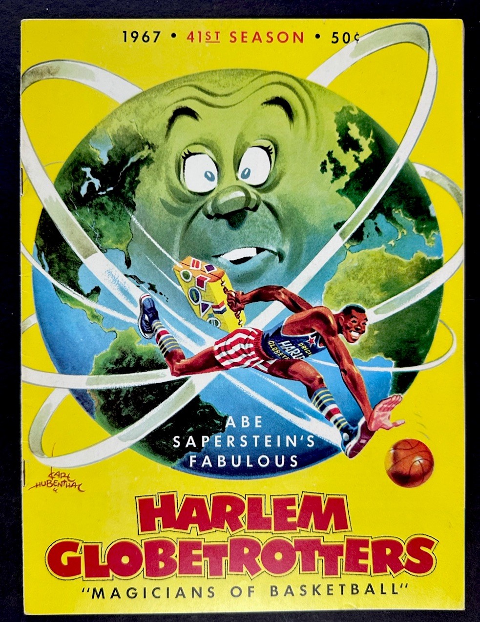 1967 Harlem Globetrotters Basketball Program 41st Season Curly Neal NMT