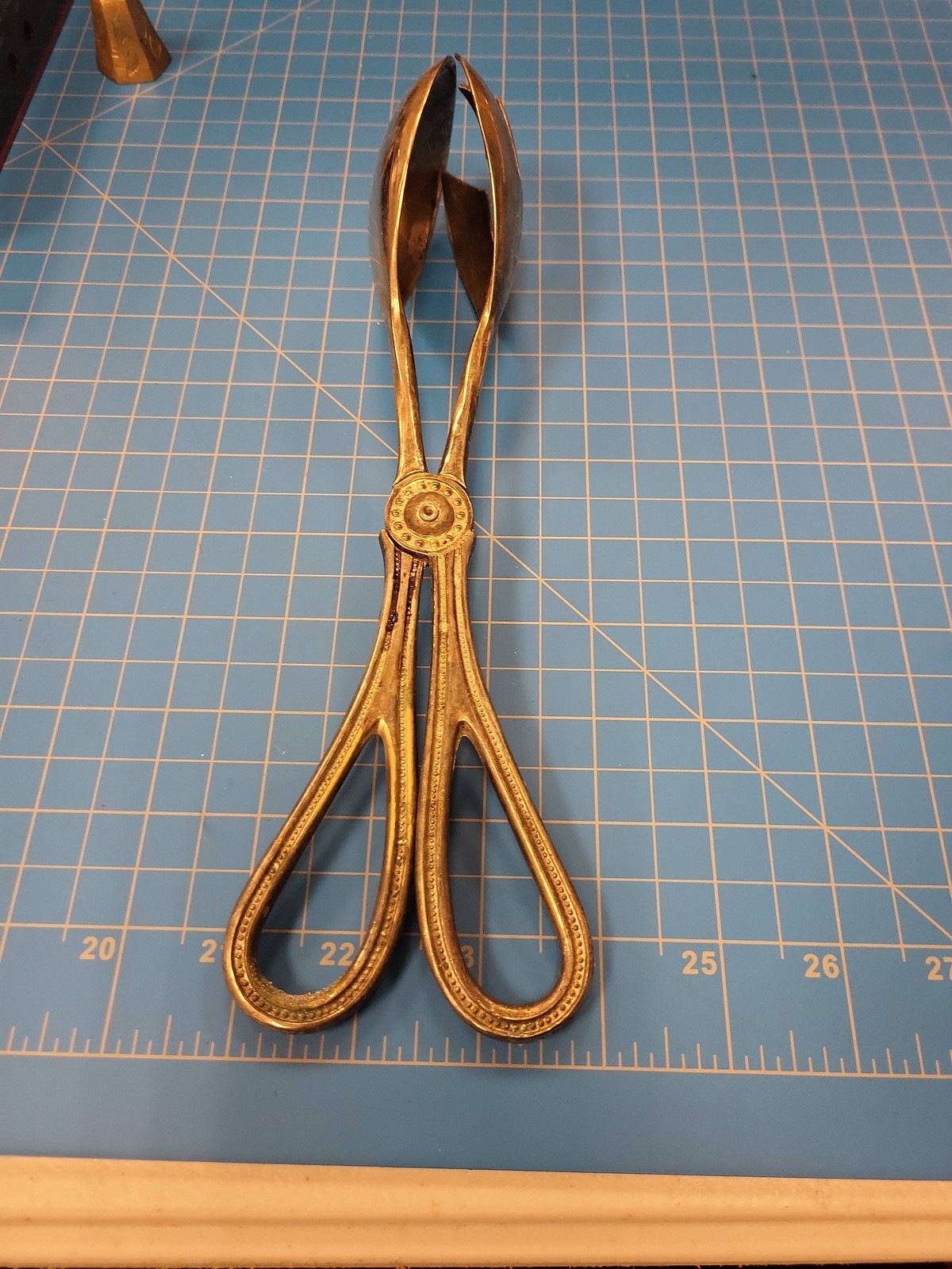 Ornate Serving Tongs Vintage Salad Ice Appetizer Server Antique Ornate Metalware