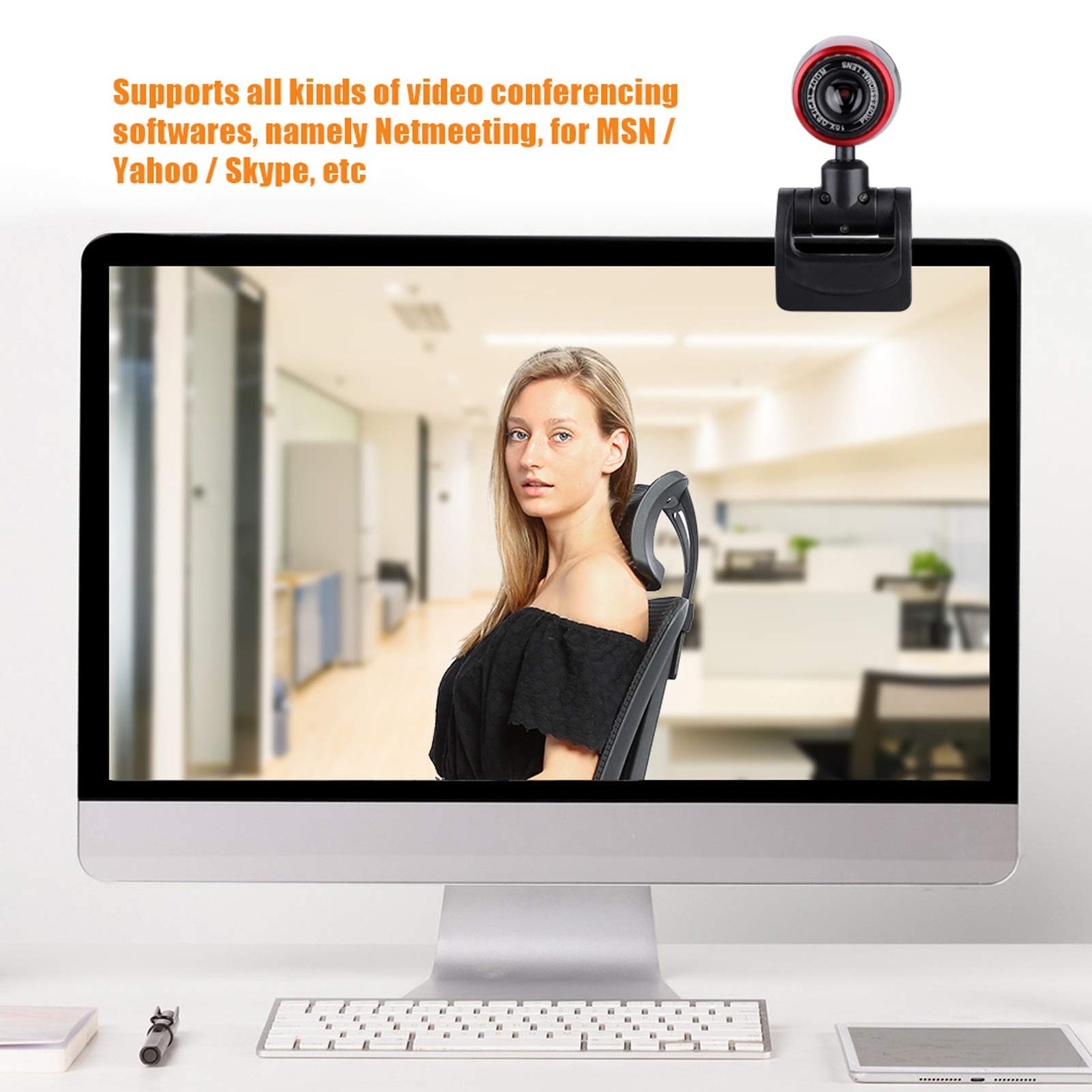 Web Camera 360 Degree Video Laptop Plug Play, USB 2.0 Computer PC 640 x 480
