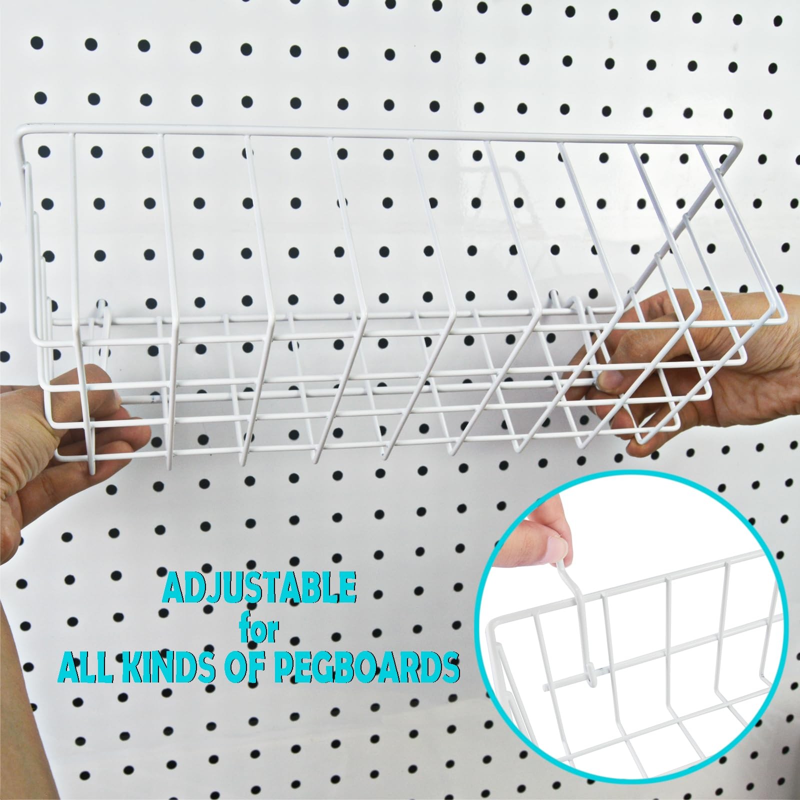 G.CORE Peg Board Organizer 21 Pack, Pegboard Multi-size, White &