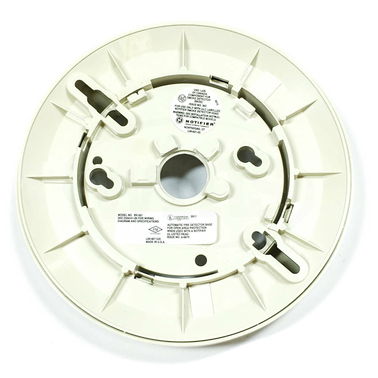 Notifier BX-501 Plug-in Detector Base, White