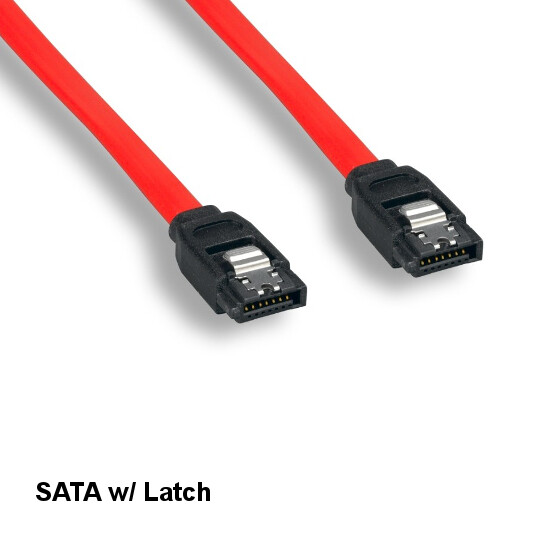 KNTK 3' Serial ATA Cable w/ Latch 26AWG 7Pin 3.0Gbps for PC HDD SATA Cord
