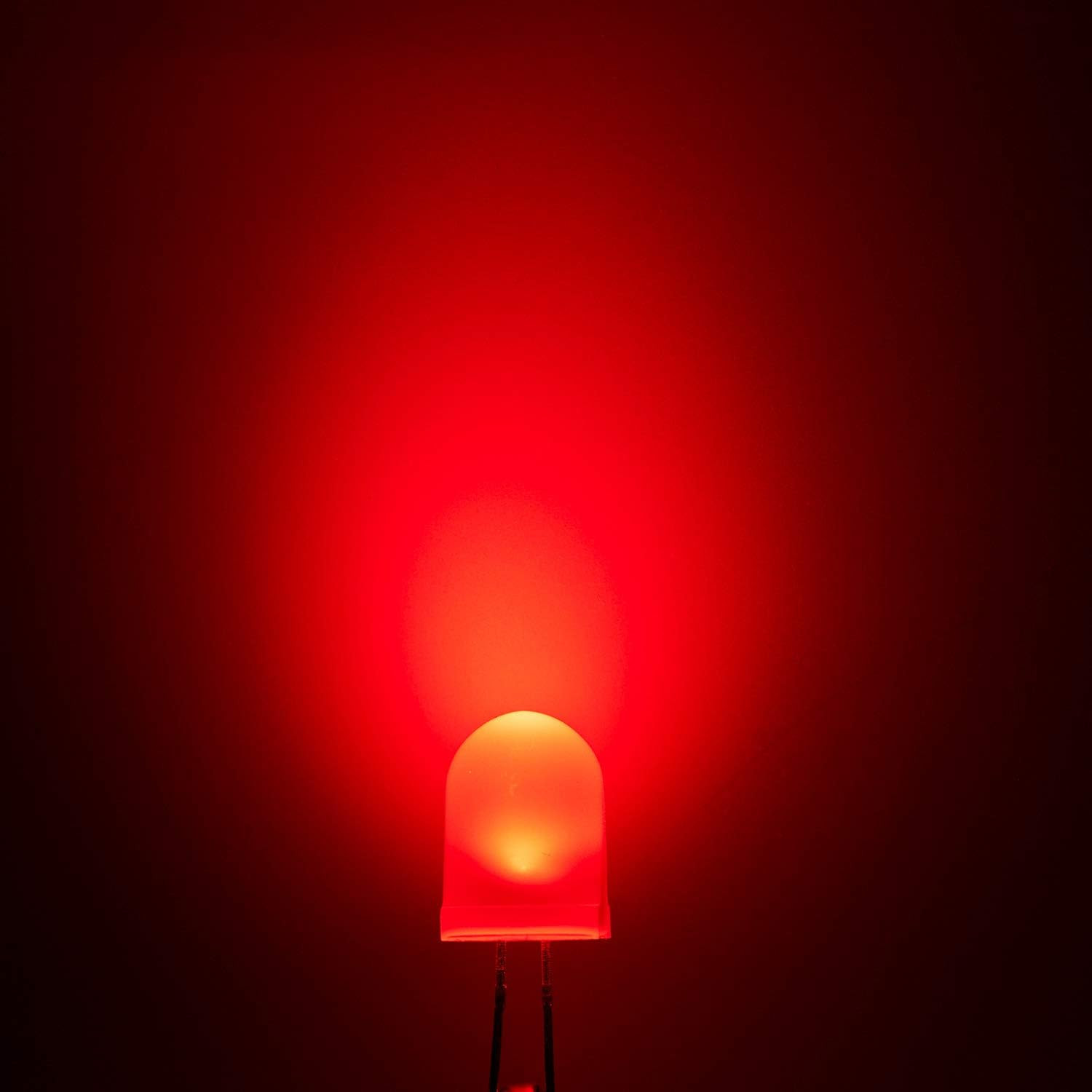 50 pcs 10mm Red Diffused LED Diode Lights (DC 2V 20mA) | (Colored Lens Round)...