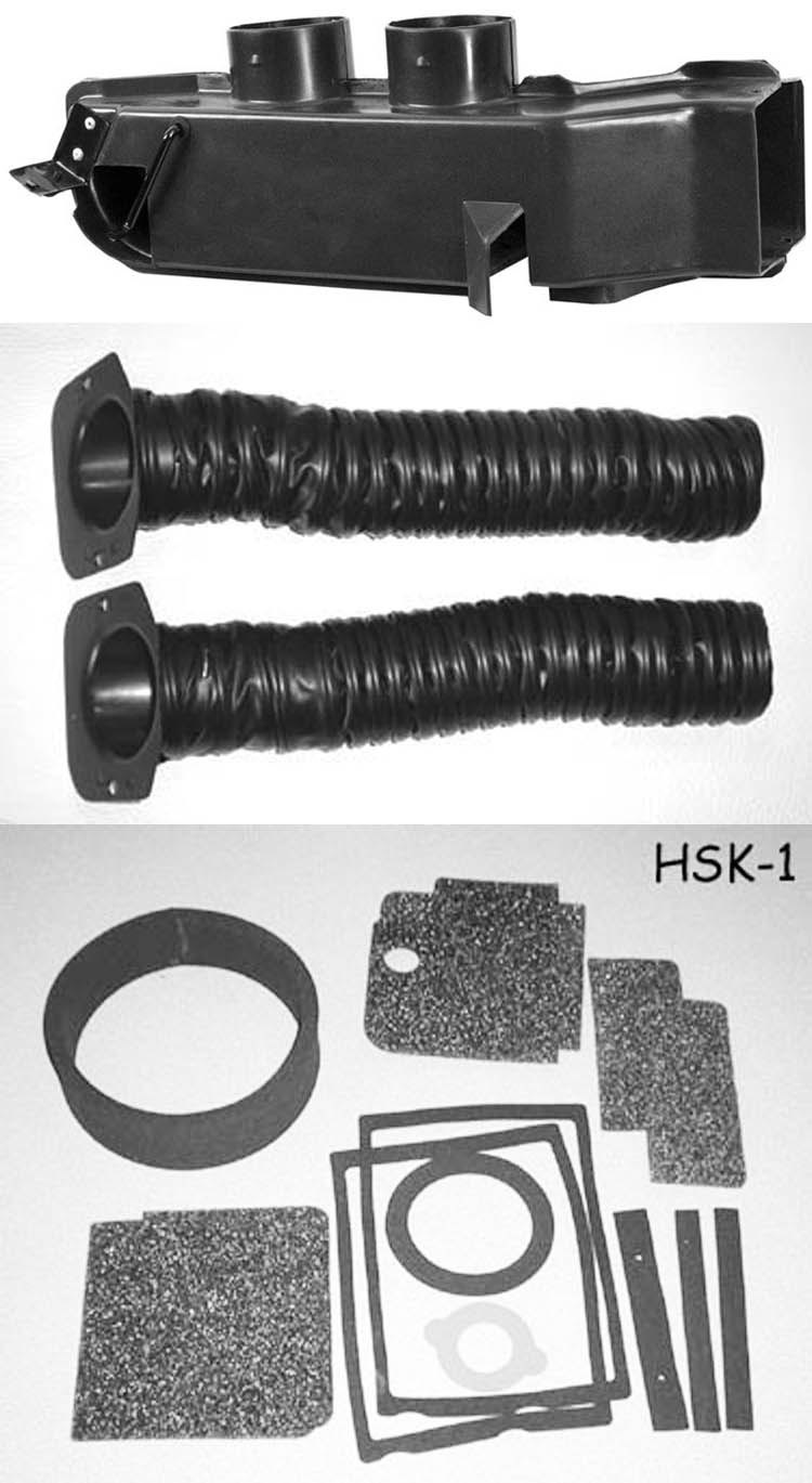 NEW 1965 - 1966 Ford Mustang Heater Plenum, Hoses, Ducts, Seals Complete rebuild